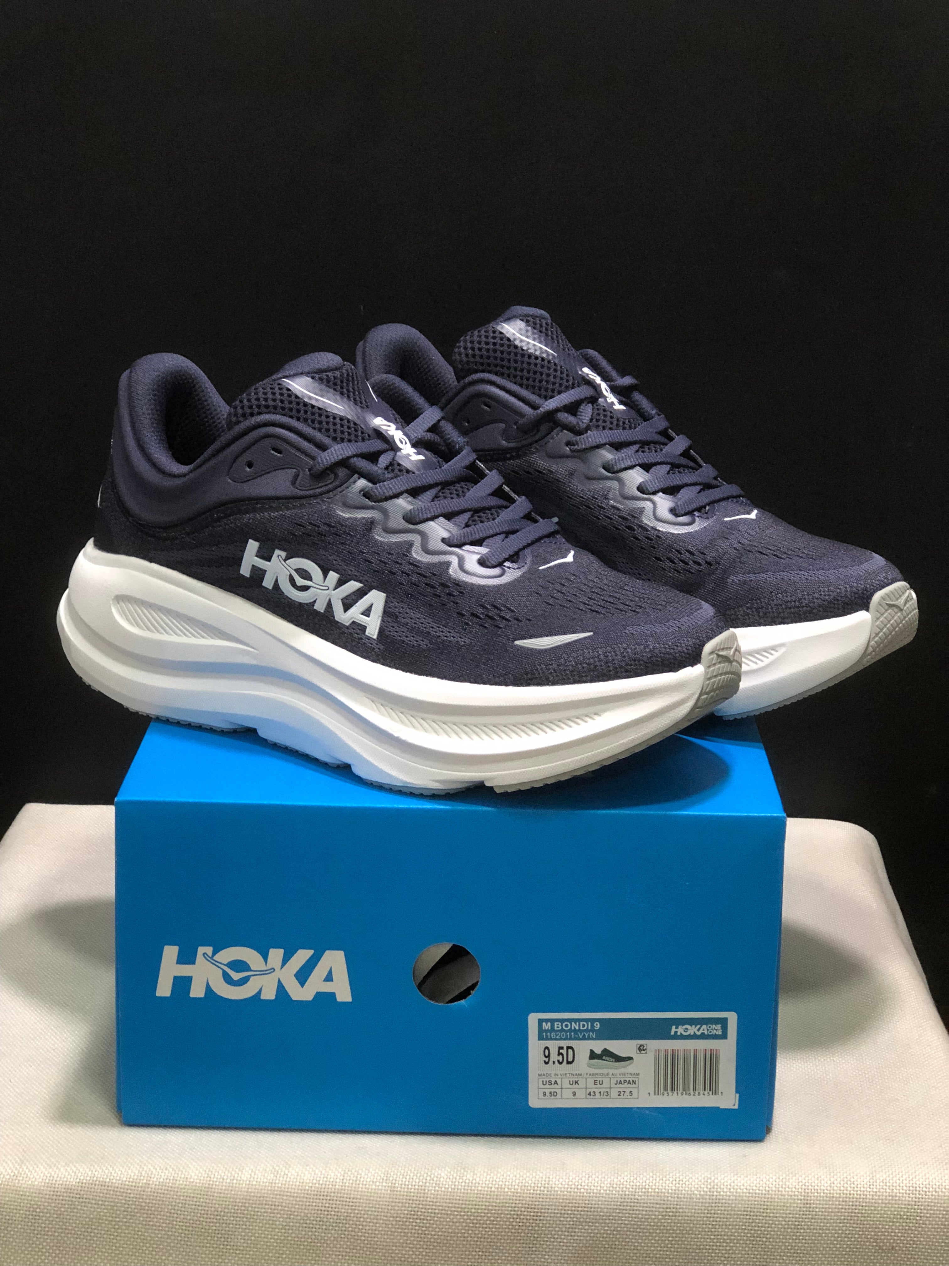 Hoka One One Bondi 9 Comfortable Low-top Running Shoes Sneakers Dark Purple
