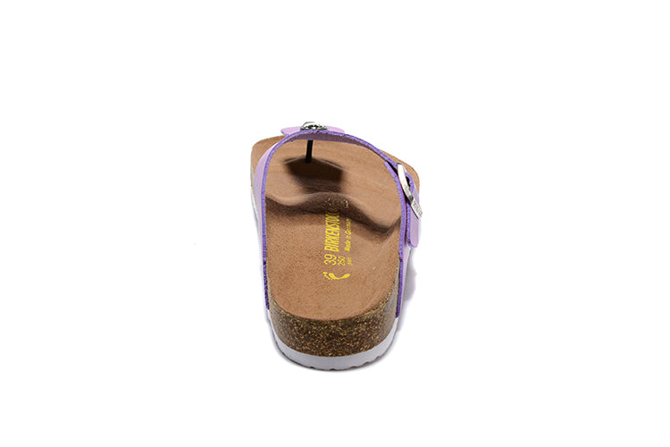 Birkenstock Purple Casual Matte Leather Flip Flops