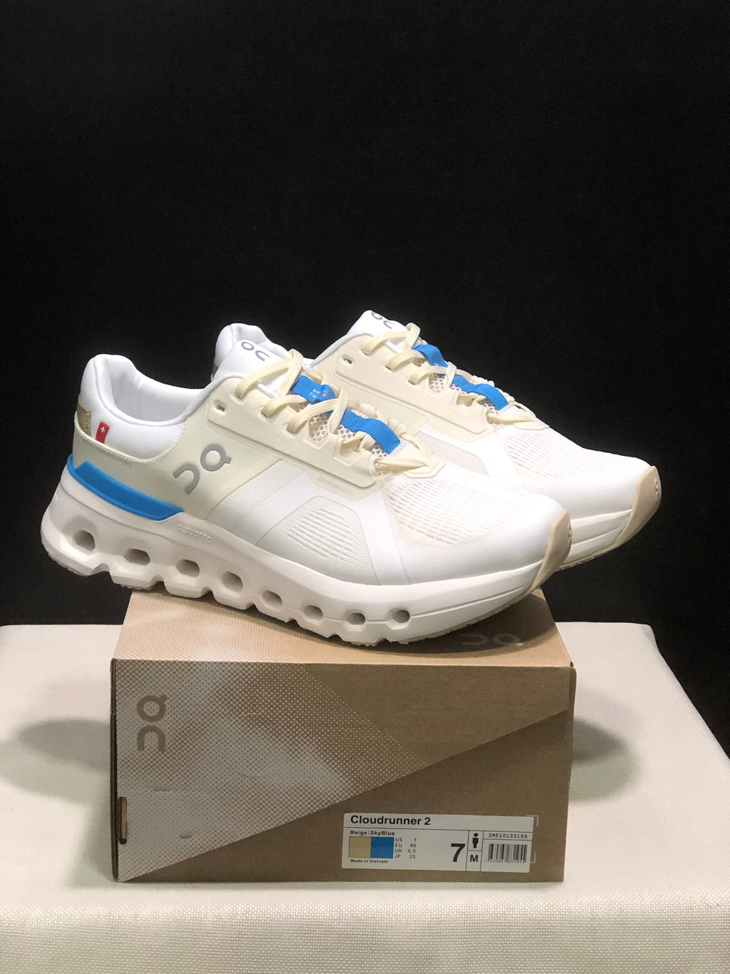 On Running Cloudrunner 2 Mesh Breathable Running Shoes Beige/Skyblue