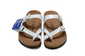 Birkenstock Two-Button Ringfinger White Patent Leather Slippers