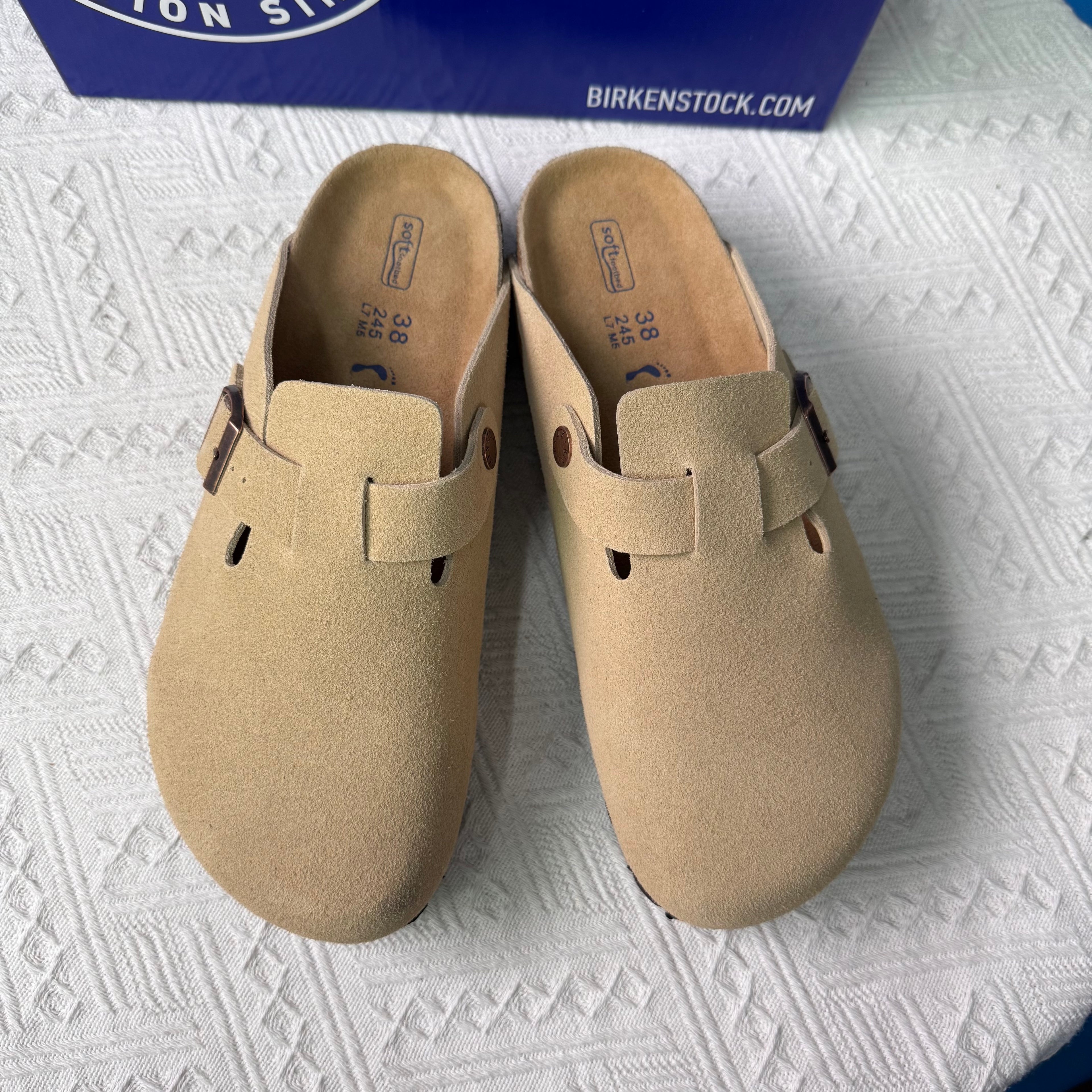 Birkenstock Boston Suede Leather Casual Shoes With Thick Soles