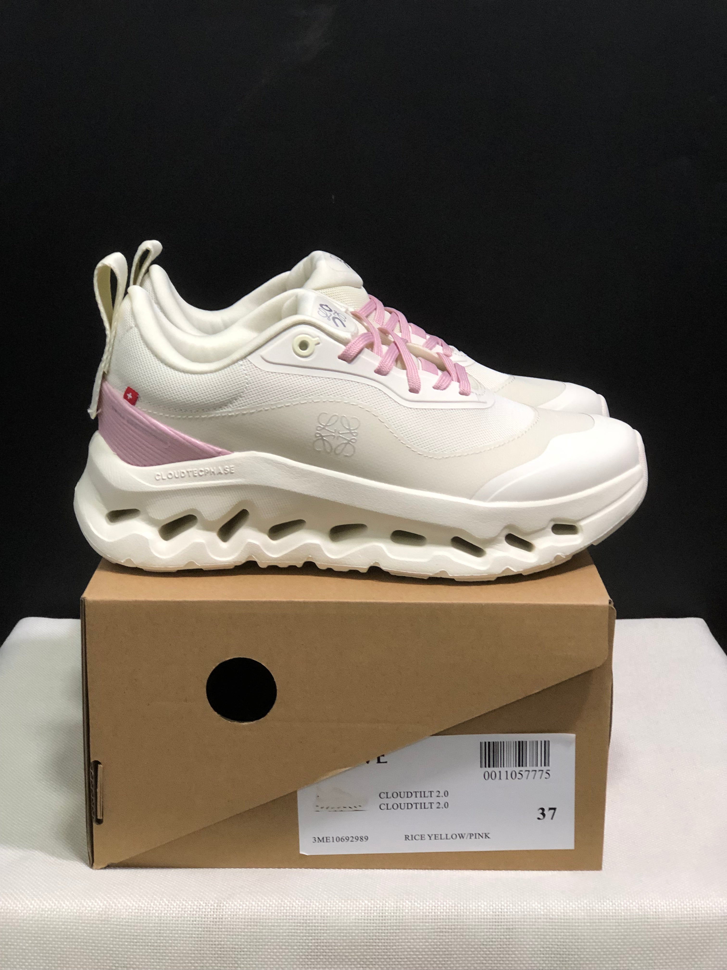 LOEWE x On Running Cloudtilt 2.0 Casual Sports Shoes Rice Yellow/Pink