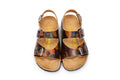 Birkenstock Two-Button Brown Camouflage Matte Leather Sandals