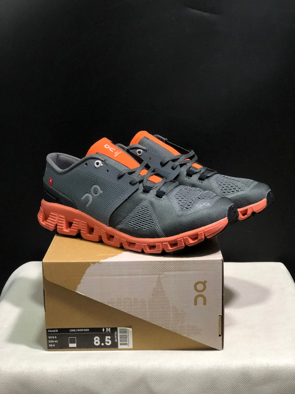 On Running Cloud X Lightweight Running Shoes Lime/Rust Red