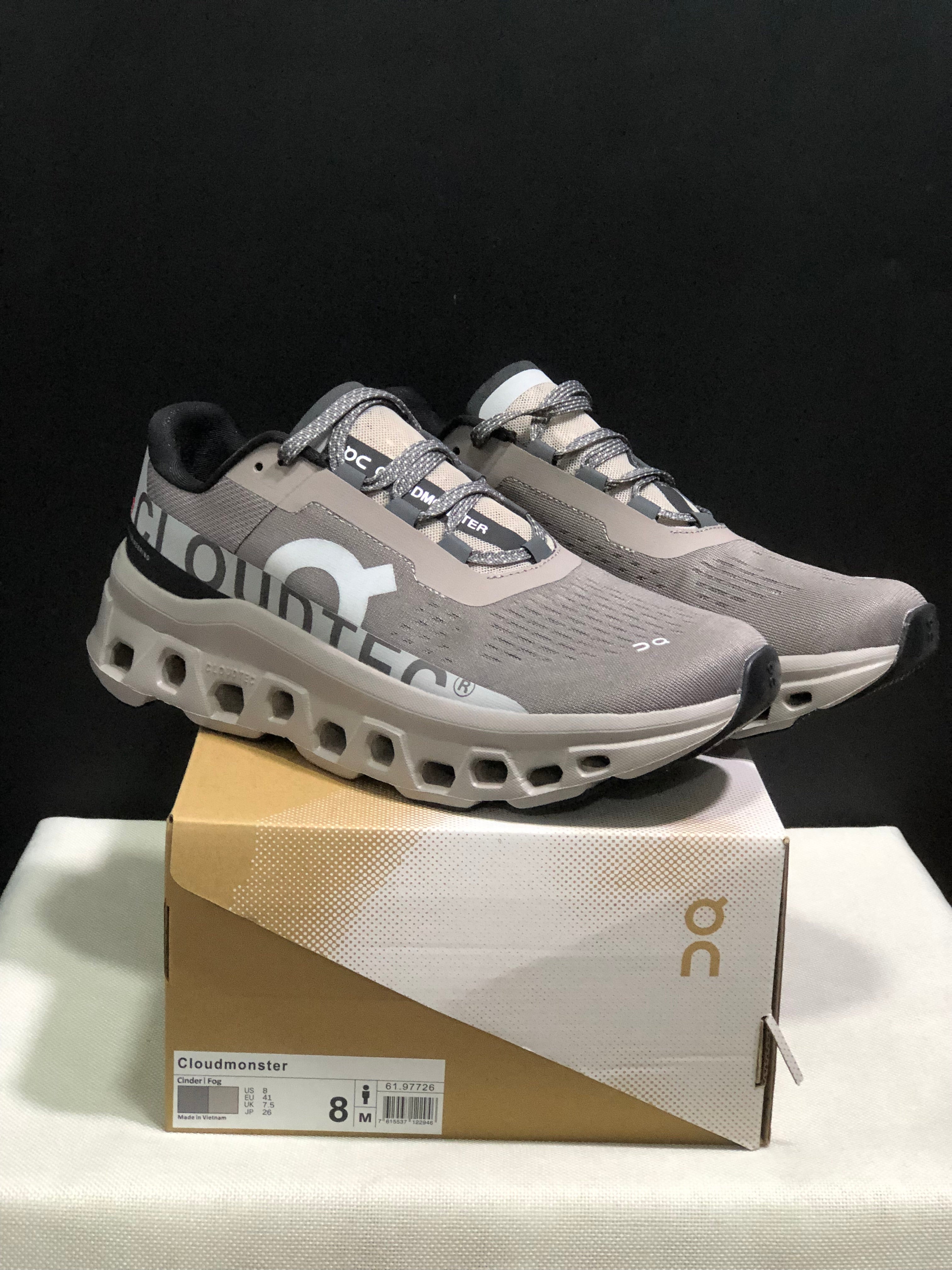 On Running Cloudmonster Anti-Slip Running Shoes Cinder/Fog