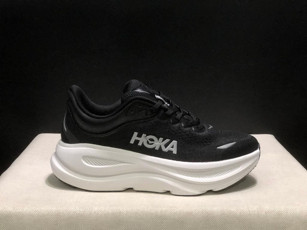 Hoka One One Bondi 9 Comfortable Low-top Running Shoes Sneakers Black/White