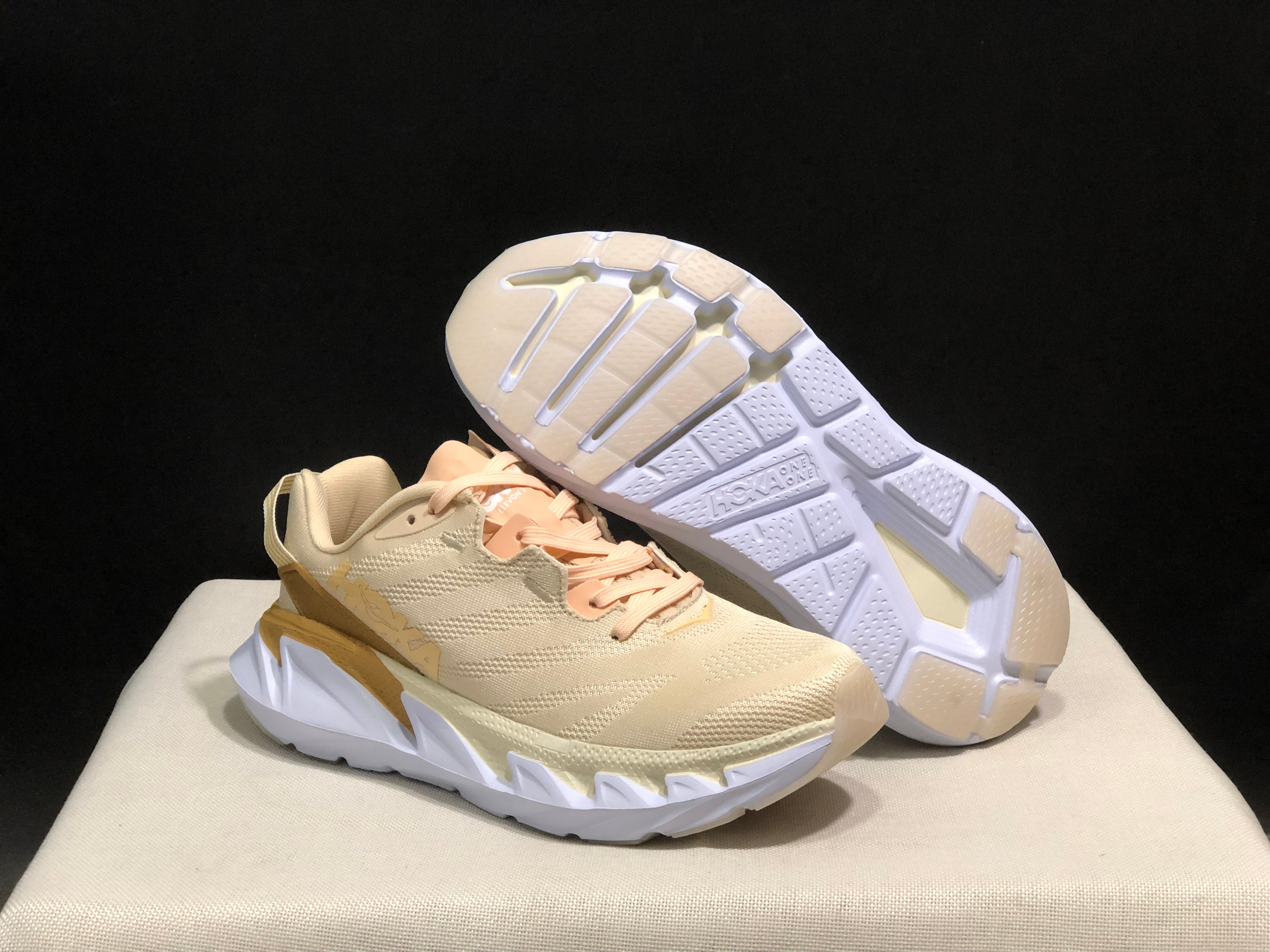 Hoka One One Elevon 2 Anti-slip Wear-resistant Running Shoes Sneakers Cream