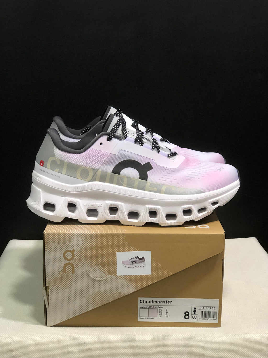 On Running Cloudmonster Anti-Slip Running Shoes Pinkish Purple/White