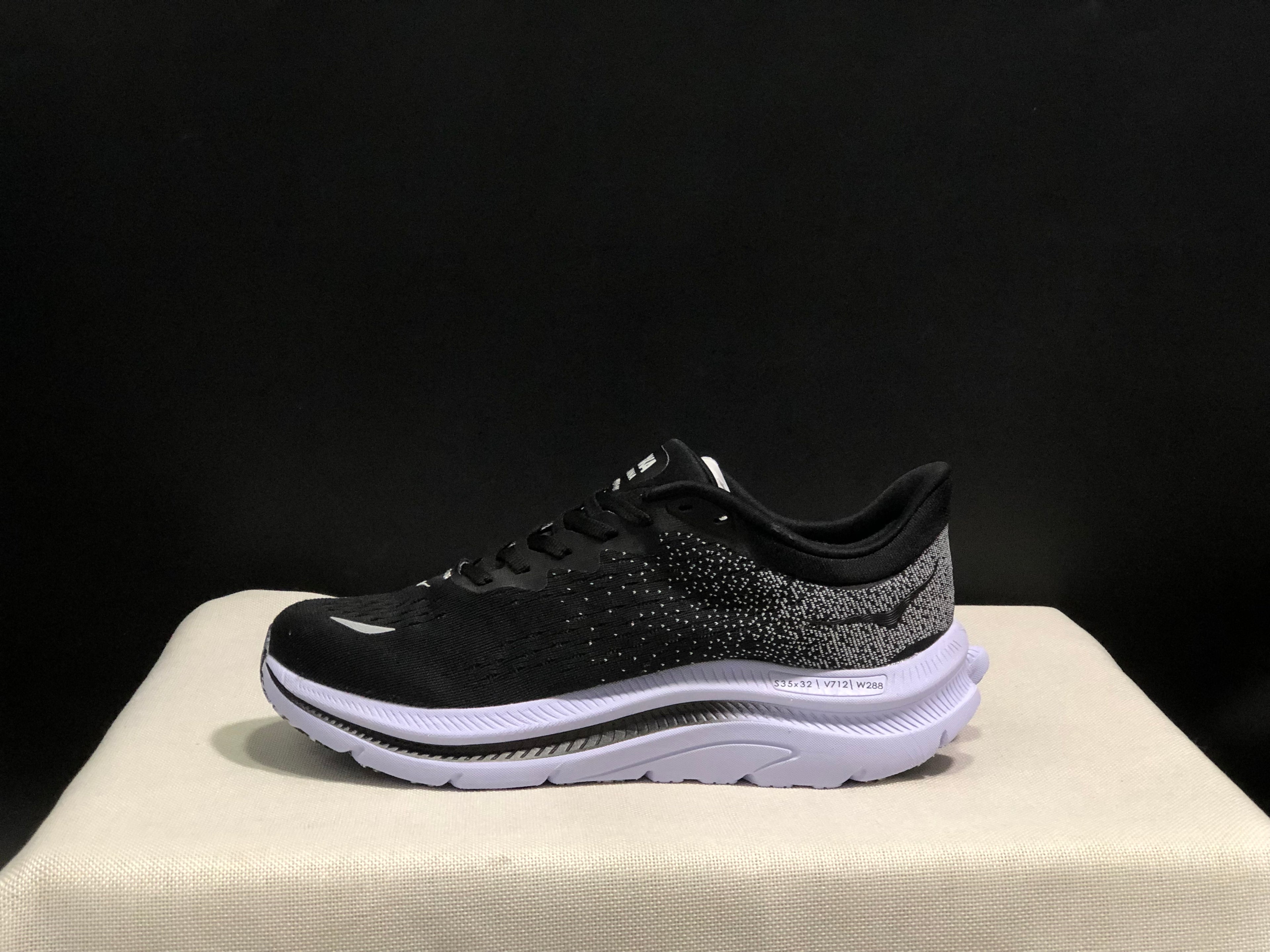 Hoka One One Kawana Cushioning Comfortable Gym Running Shoes Sneakers Black/White