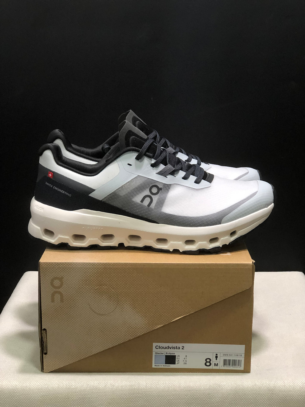 On Running Cloudvista 2 Waterproof Trail Running Shoes Black/White/Haze Blue